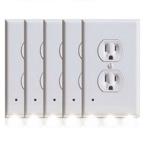 5 Pack Built in LED Night Light Outlet Cover | Low energy bulbs