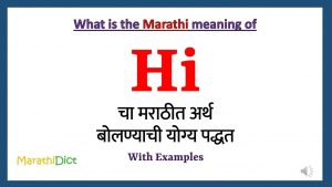 Hi Meaning in Marathi । हाय चा मराठीत अर्थ –