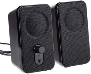 Amazon Basics Computer Speakers for Desktop or Laptop PC, AC-Powered (US Version), Black