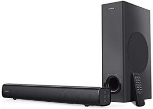 Creative Stage 2.1 Channel Under-Monitor Soundbar with Subwoofer for TV, Computers, and Ultrawide Monitors, Bluetooth/Optical Input/TV ARC/AUX-in, Remote Control and Wall Mounting Kit