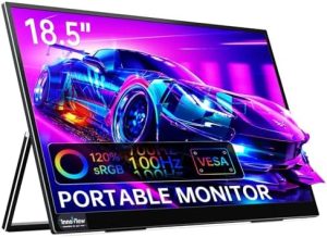 InnoView Portable Monitor 18.5 inch 100HZ 120% sRGB, 1080P FHD IPS Large for Laptop USB C HDMI HDR Travel with Kickstand Mac PC Xbox PS4/5 Switch