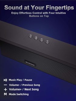 Computer Speakers, 24W Bluetooth Computer Soundbar, 3.5mm Aux-in Computer Speakers for Desktop Monitor, Computer Sound Bar with Deep Impactful Bass, Gaming Speakers for PC,Laptop,Tablet - Image 5